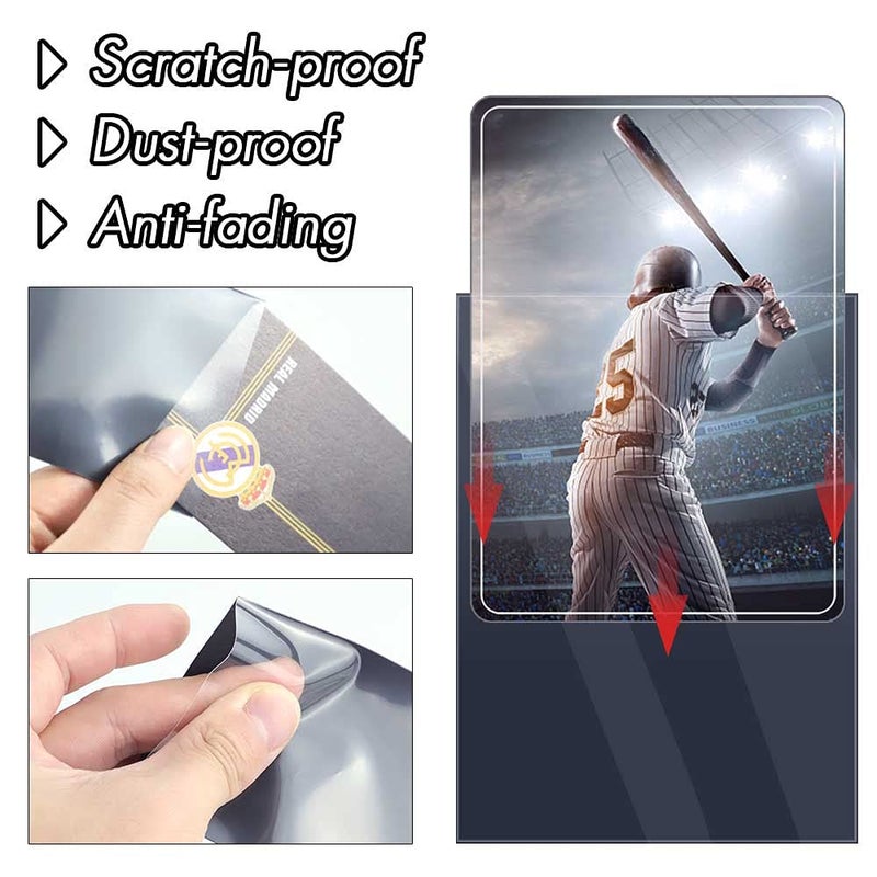 Kitoyz 200 Counts Black Card Sleeves Top Loaders for Trading Card, Matte Card Sleeves Deck Card Protectors Compatible with Baseball Card, Sports Cards, Game Card - Image 5